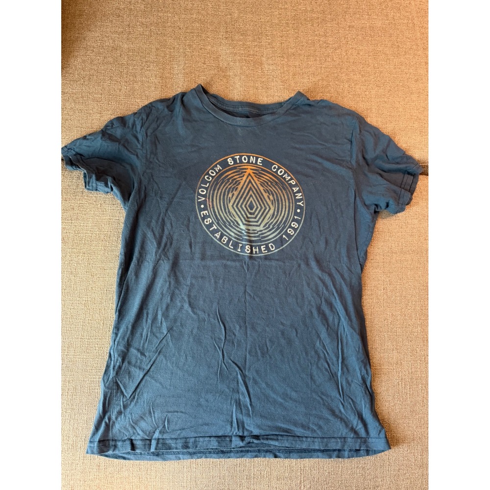 Volcom Stone Company Established 1991 Graphic T-Shirt Navy Blue Mens Large